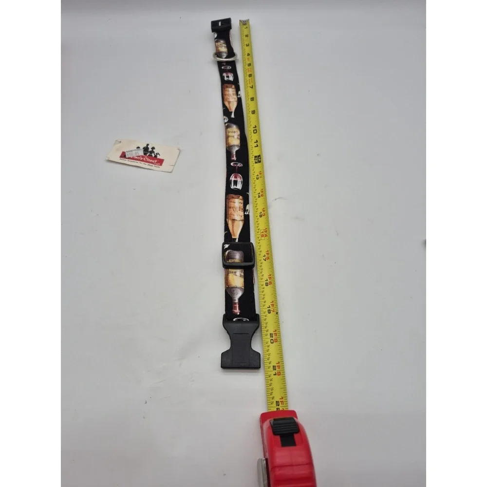 Elmo's Closet Large Dog Collar Wine Bottles Adjustable 15